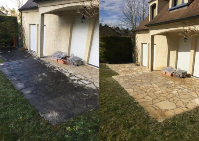 nettoyage de terrasse avant / Après
